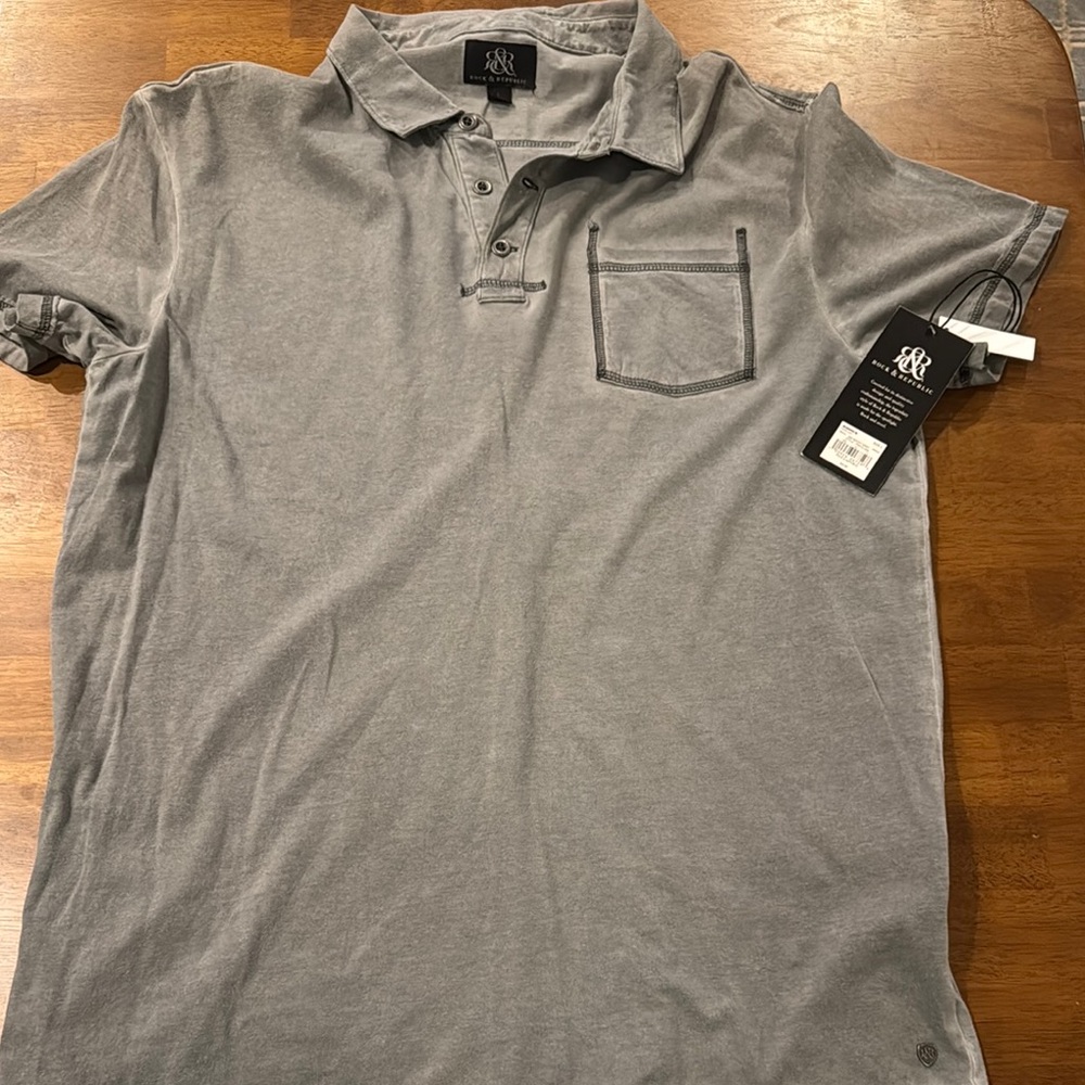Rock & Republic Gray Polo Short Sleeve Knit